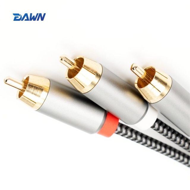 DAWN LINK RCA To 2RCA Stereo Audio Cable Aluminum Alloy