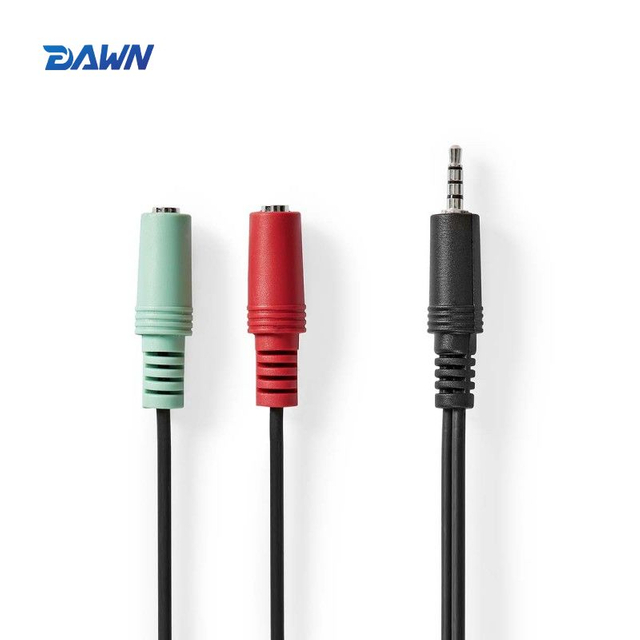DAWN LINK PC Headset Adapter 2x3.5mm Male To 3.5mm Female Splitter