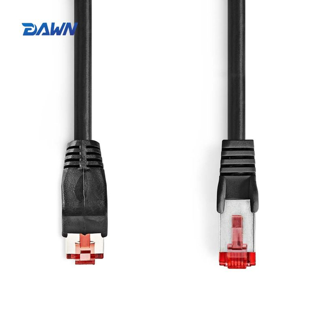 DAWN LINK CAT6 SF/UTP Network Cable 90° angled Black