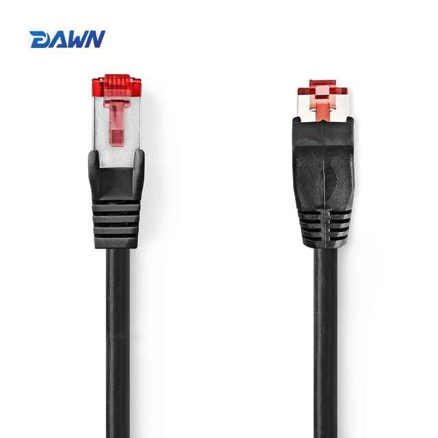 DAWN LINK CAT6 SF/UTP Network Cable 90° angled Black
