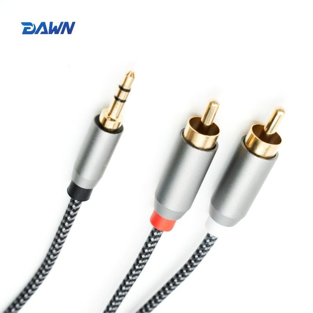 DAWN LINK 3.5mm To 2RCA Stereo Audio Cable Aluminum Alloy