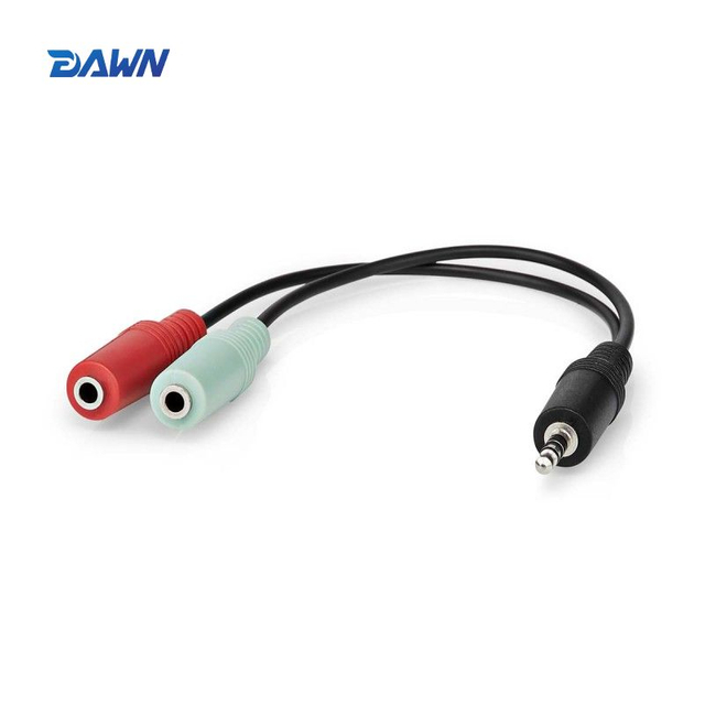 DAWN LINK PC Headset Adapter 2x3.5mm Male To 3.5mm Female Splitter
