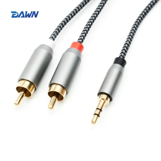 DAWN LINK 3.5mm To 2RCA Stereo Audio Cable Aluminum Alloy